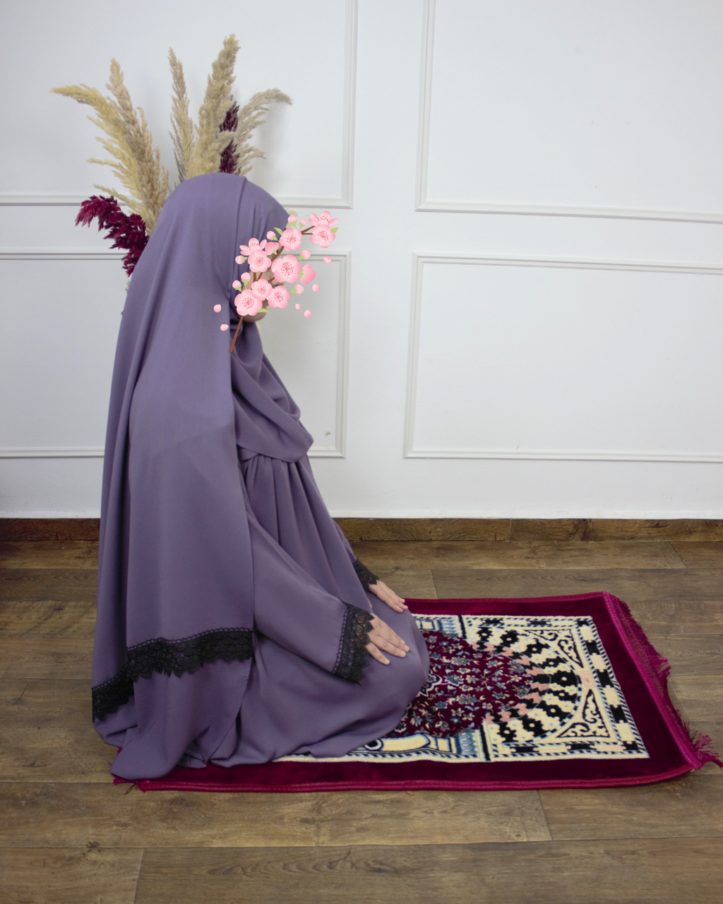 طقم الصلاة بثوب ريحانة الدافئ – راحة ودفئ في كل ركعة