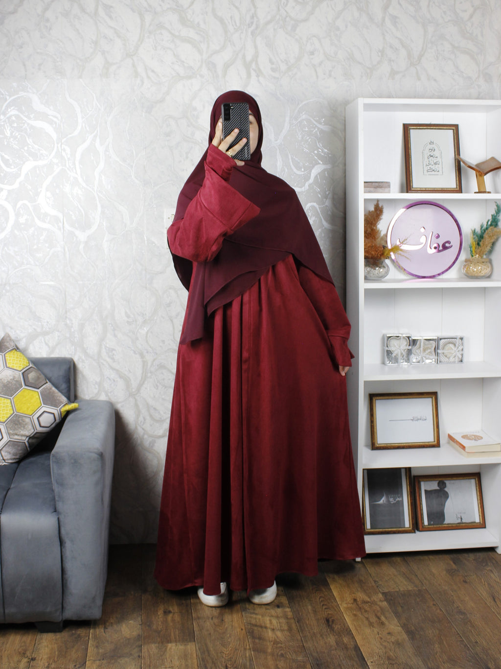 عباية دفئ + معصم - ثوب فودان- لشتاء دافئ