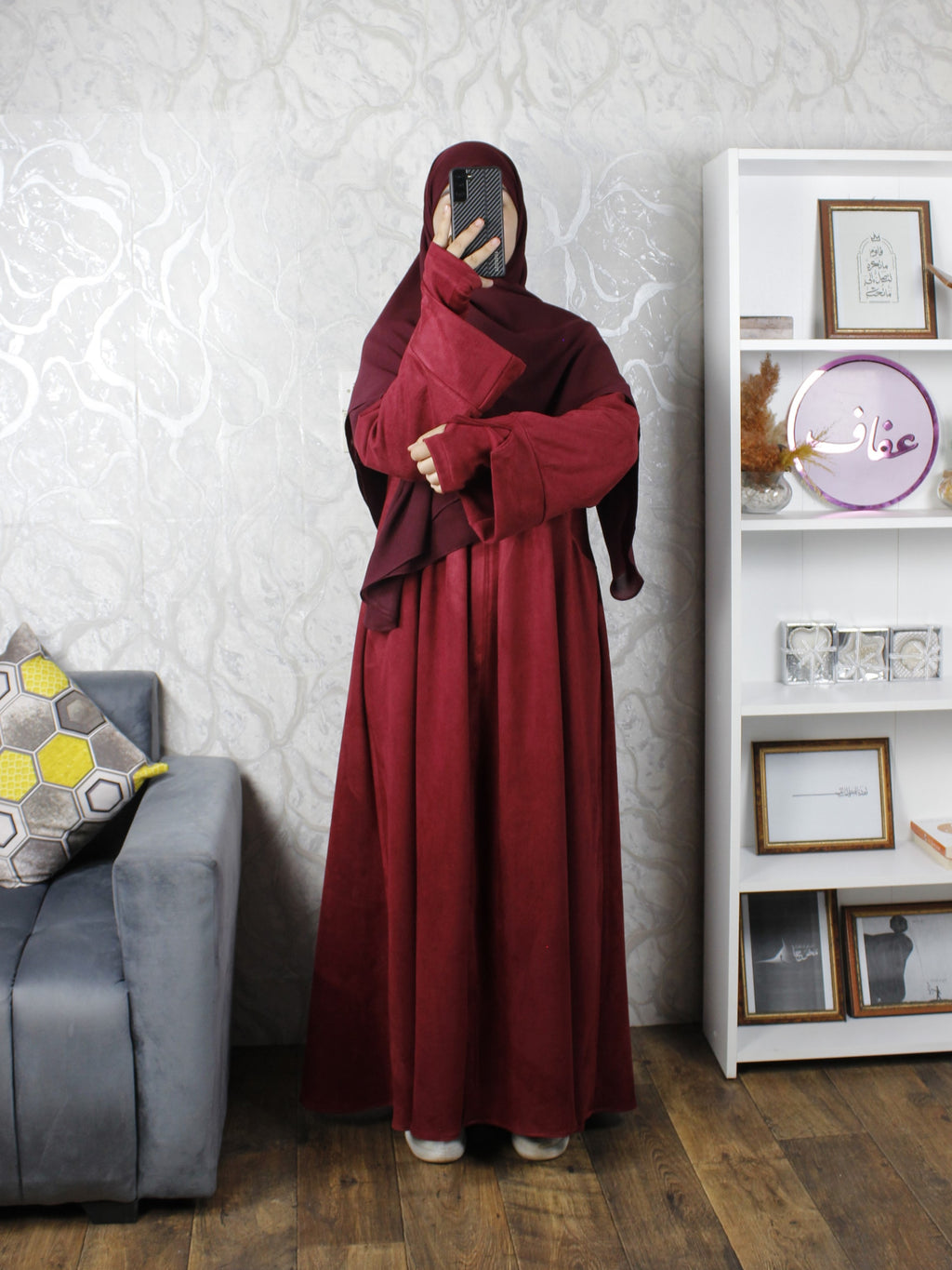 عباية دفئ + معصم - ثوب فودان- لشتاء دافئ