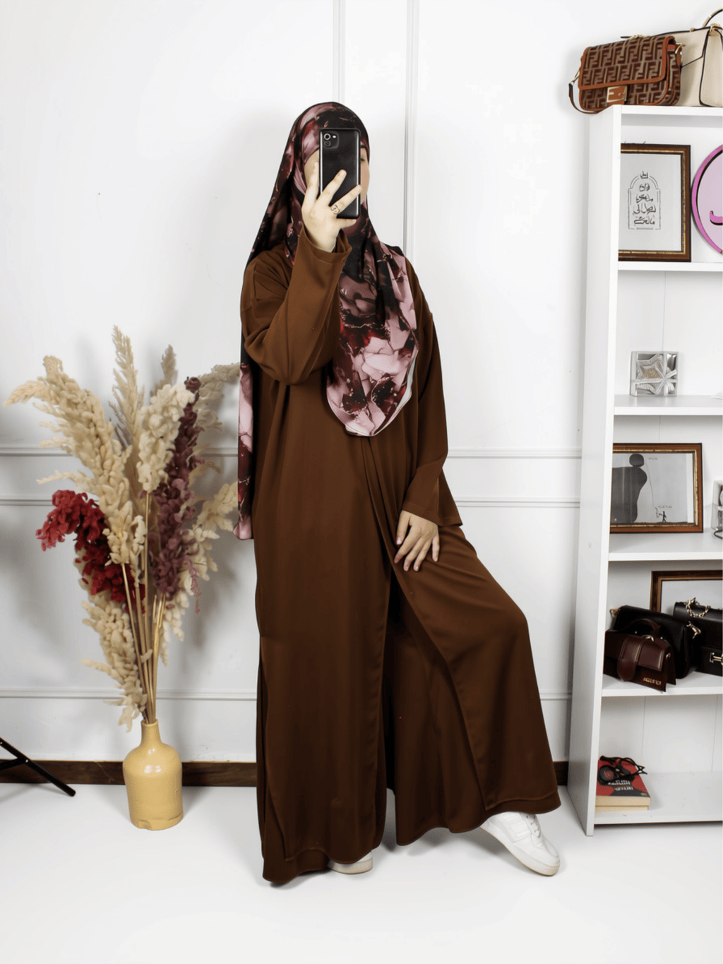 طقم أورا  -  أناقة تنبض بالبساطة - تونيك طويل + بنطال واسع
