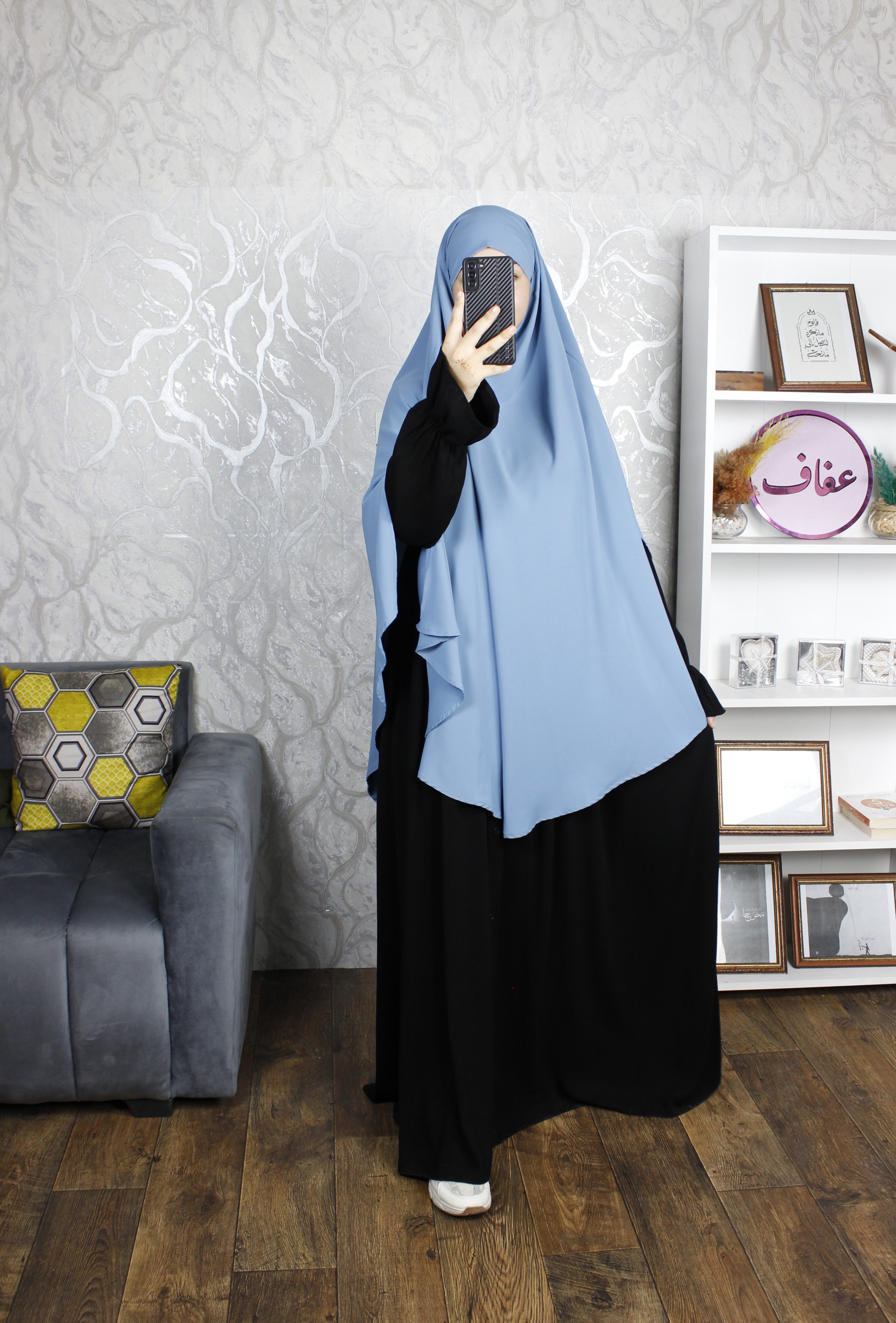 خمار طويل - ثوب كريب ممتاز