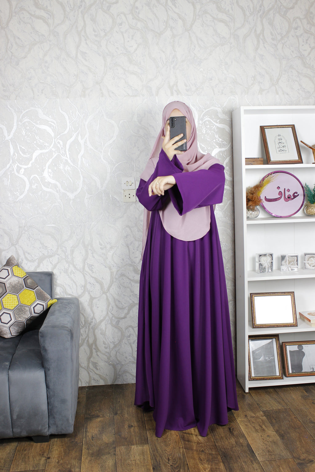 عباية نادين- دوبل كلوش-ثوب كريب ممتاز