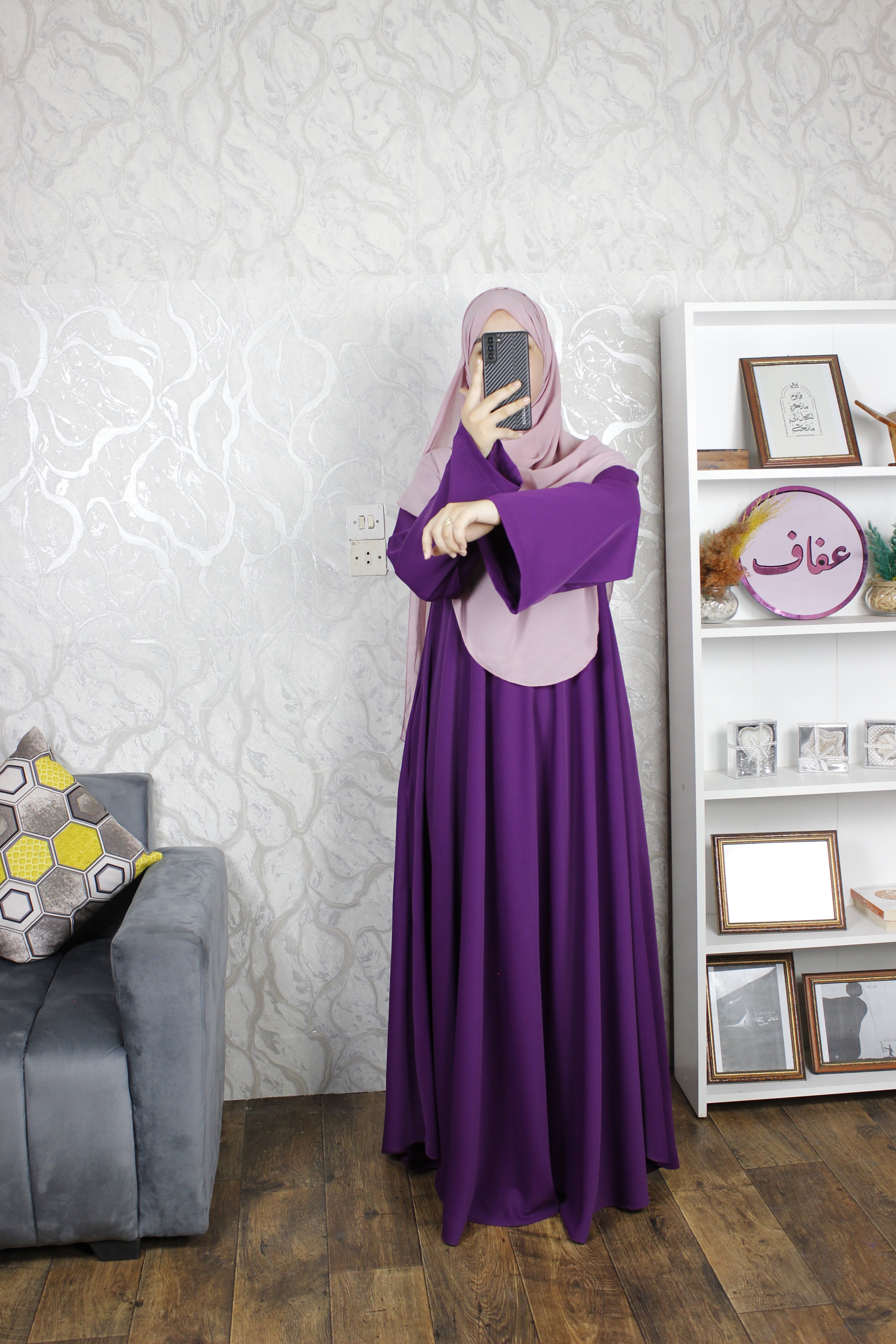 عباية نادين- دوبل كلوش-ثوب كريب ممتاز