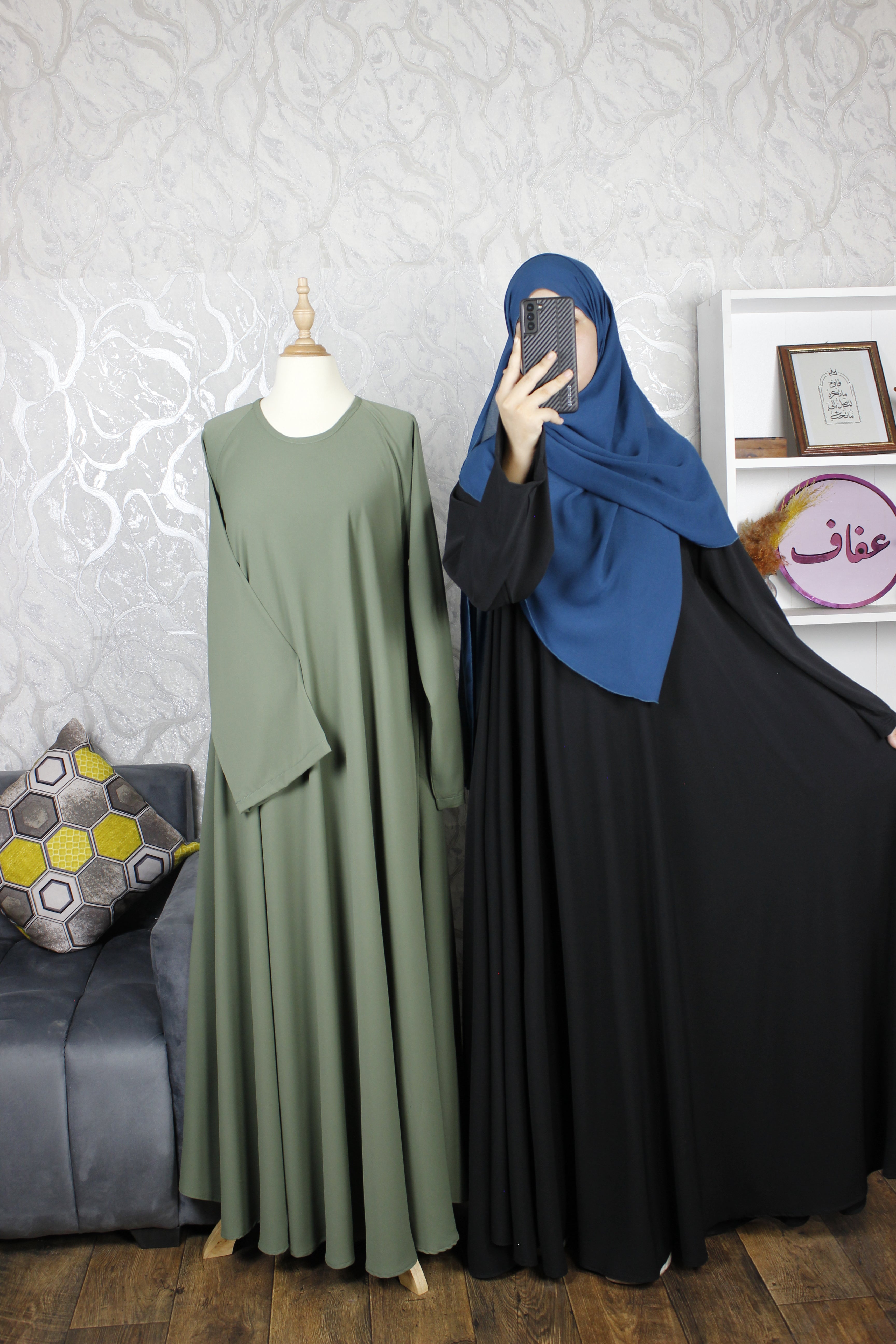 عباية نادين- دوبل كلوش-ثوب كريب ممتاز