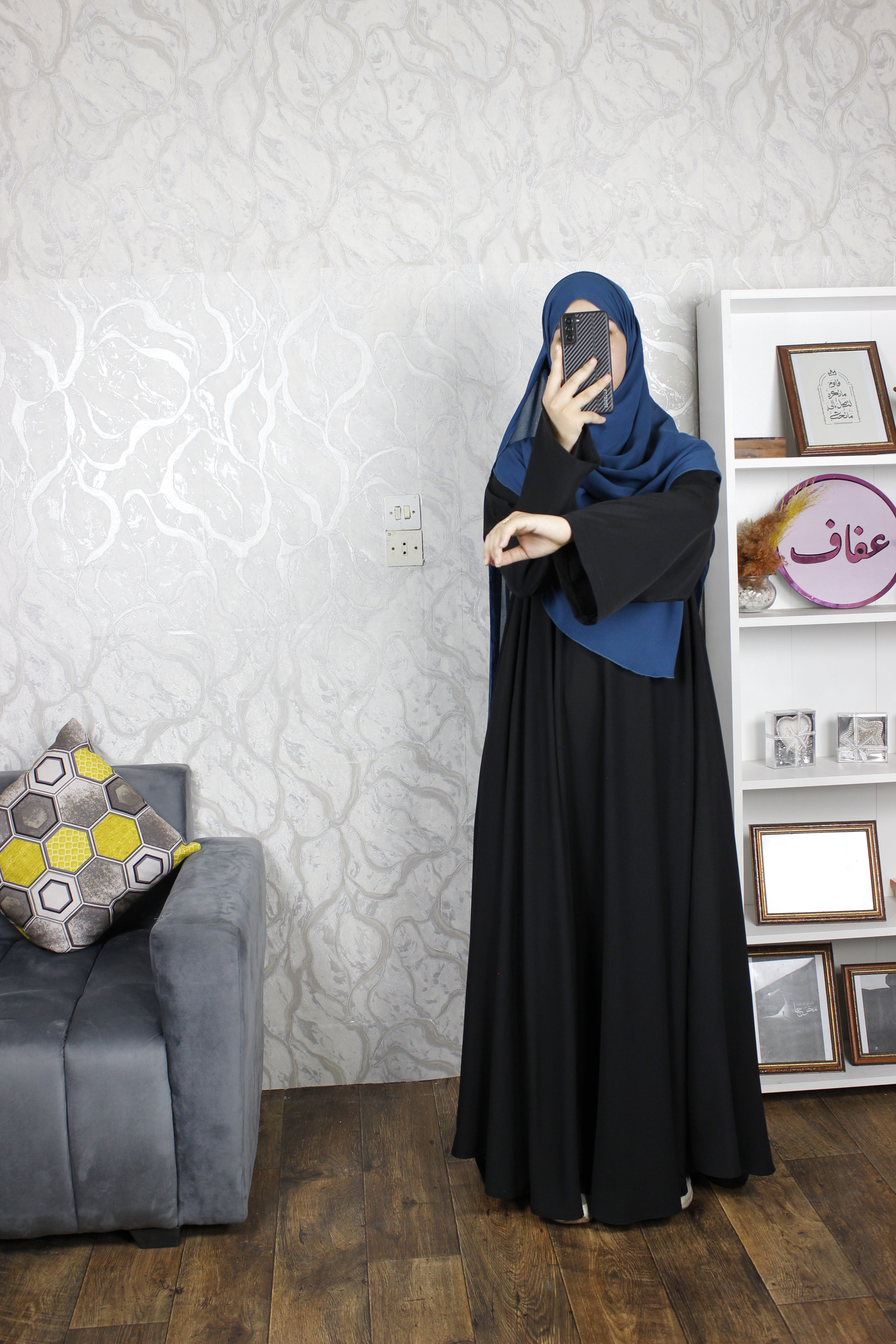 عباية نادين- دوبل كلوش-ثوب كريب ممتاز