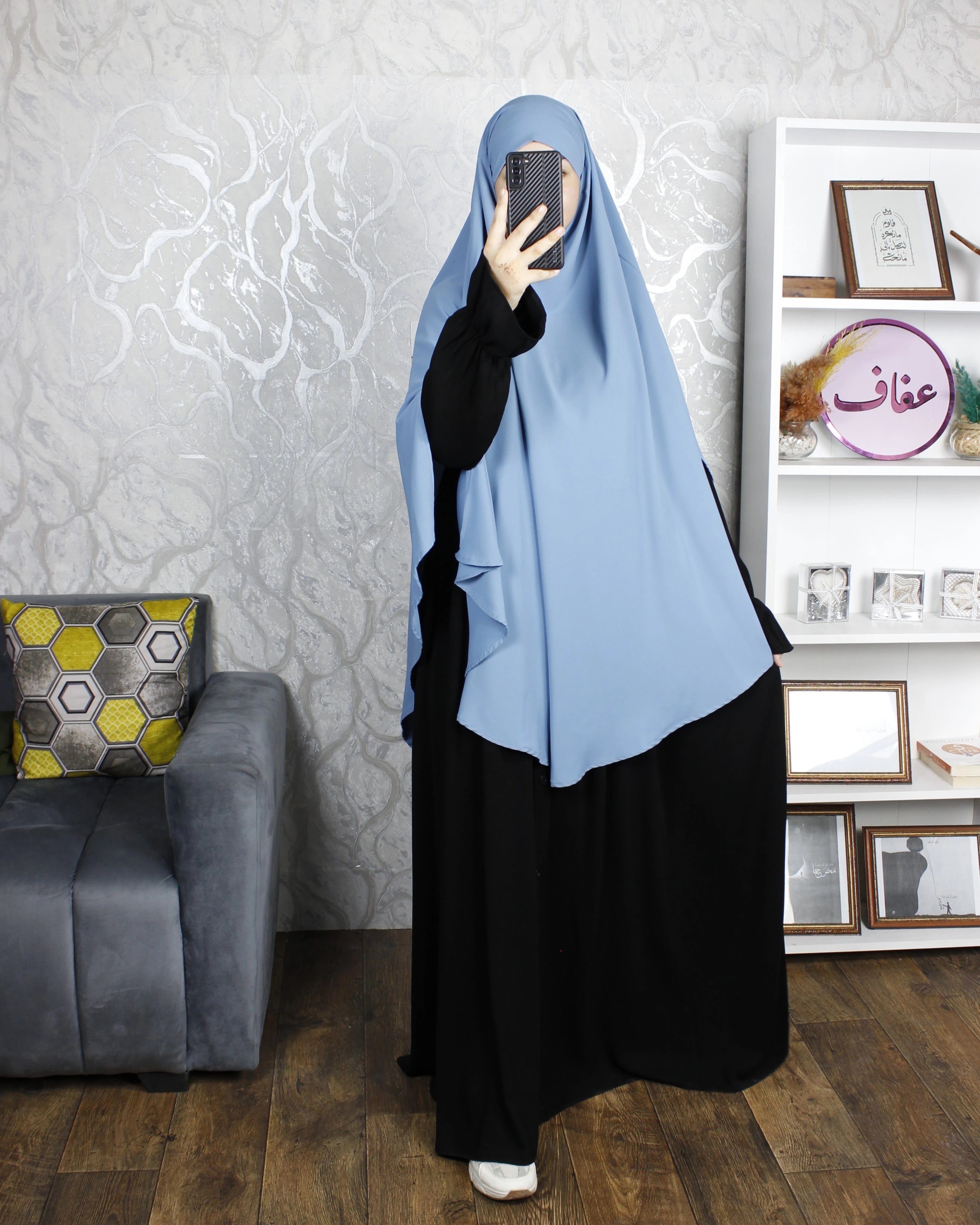 خمار طويل - ثوب كريب ممتاز