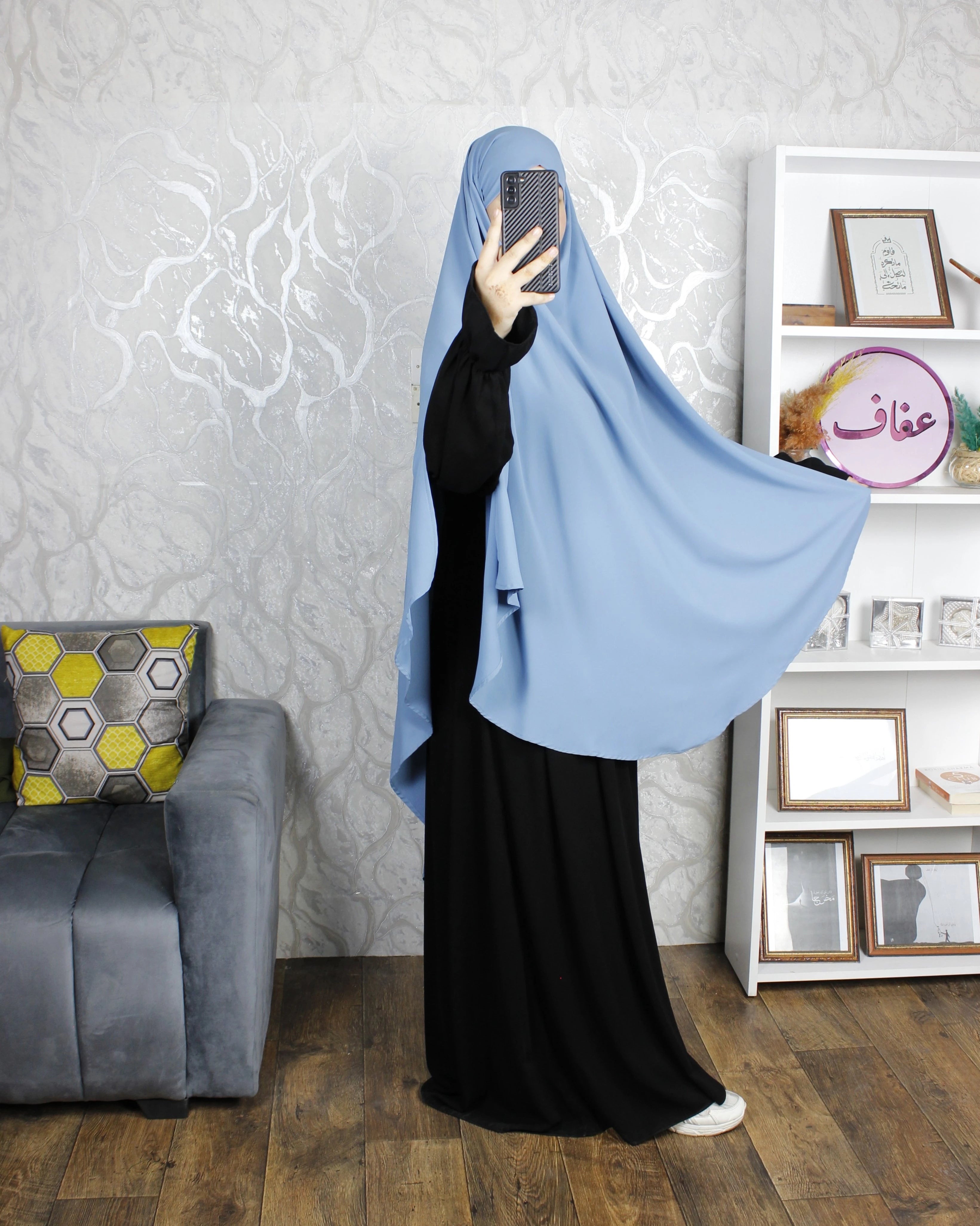 خمار طويل - ثوب كريب ممتاز