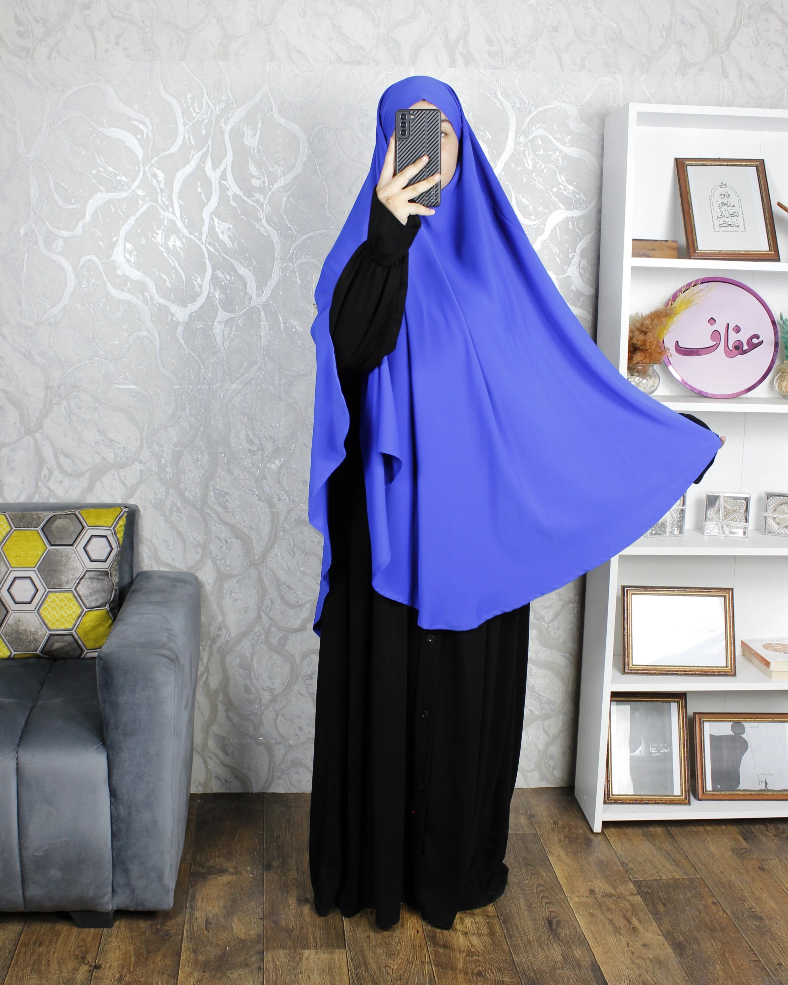 خمار طويل - ثوب كريب ممتاز