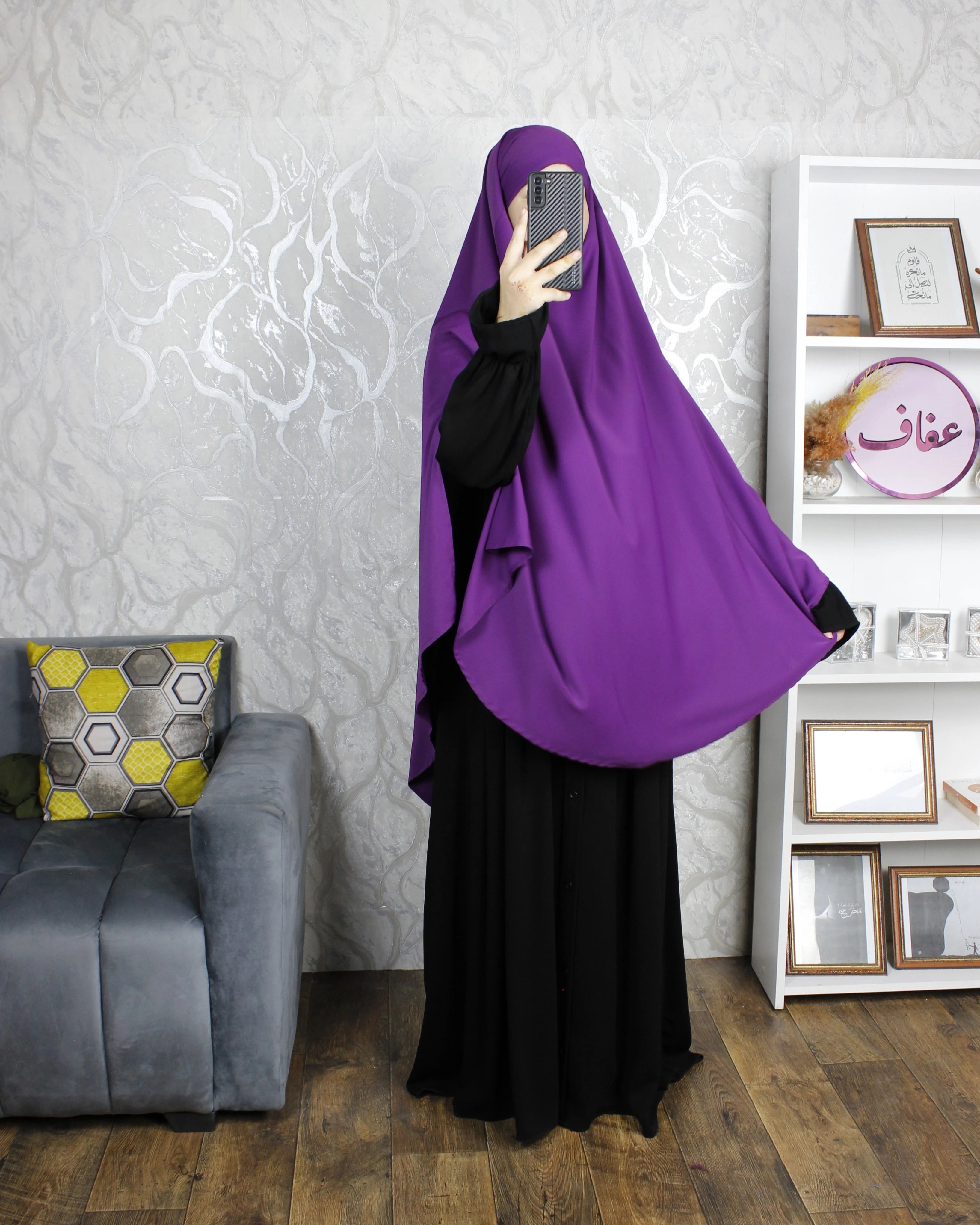 خمار طويل - ثوب كريب ممتاز