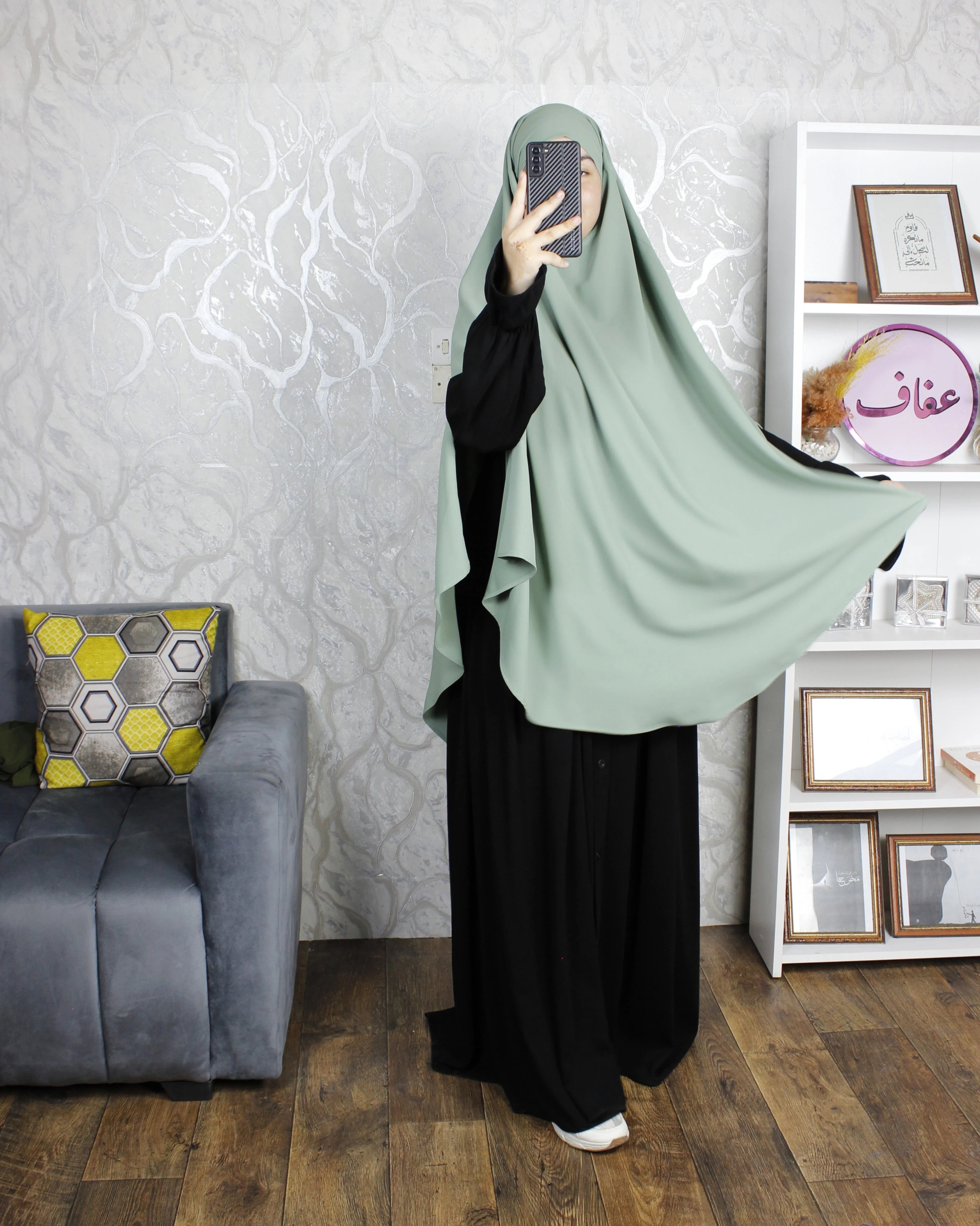 خمار طويل - ثوب كريب ممتاز