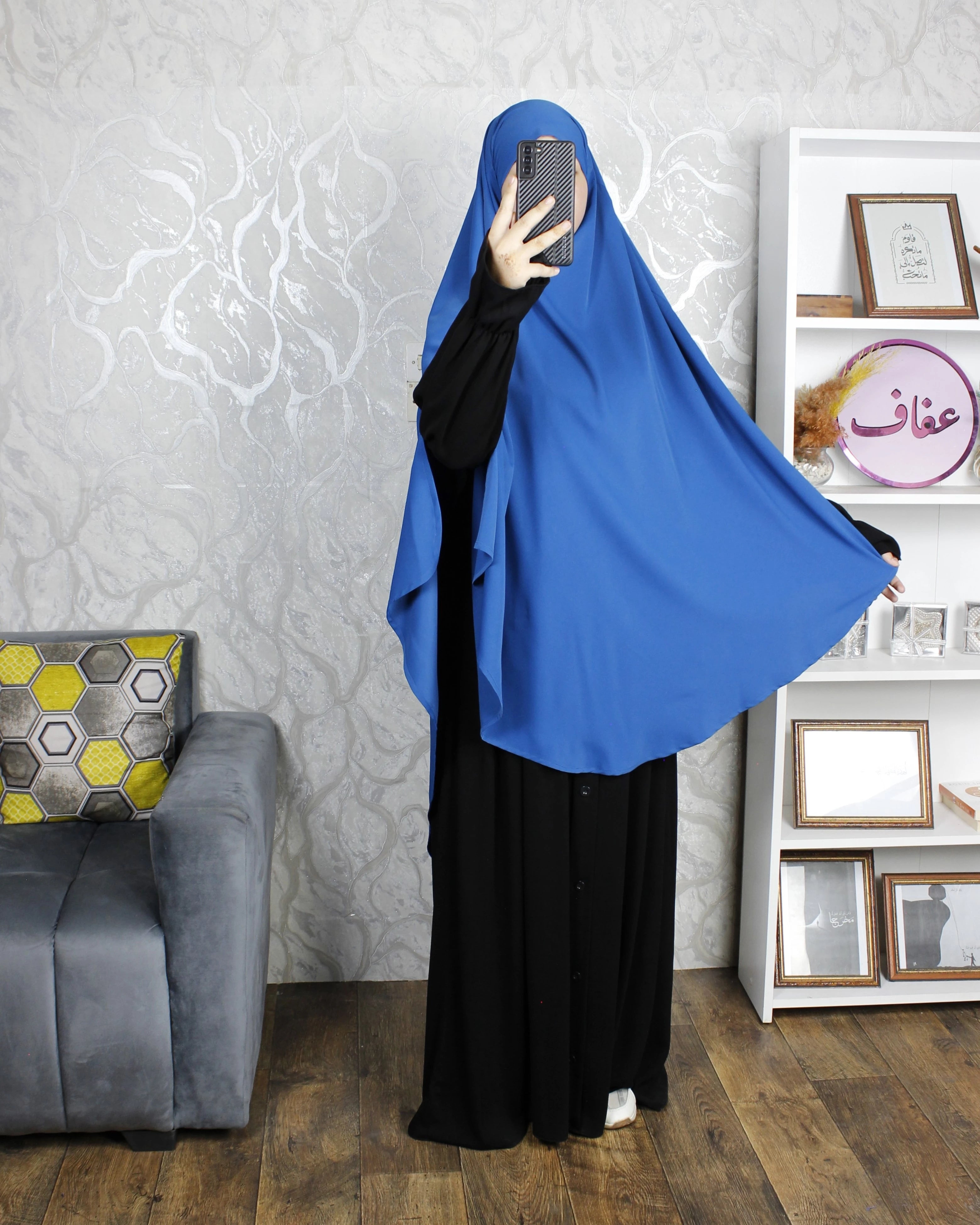 خمار طويل - ثوب كريب ممتاز