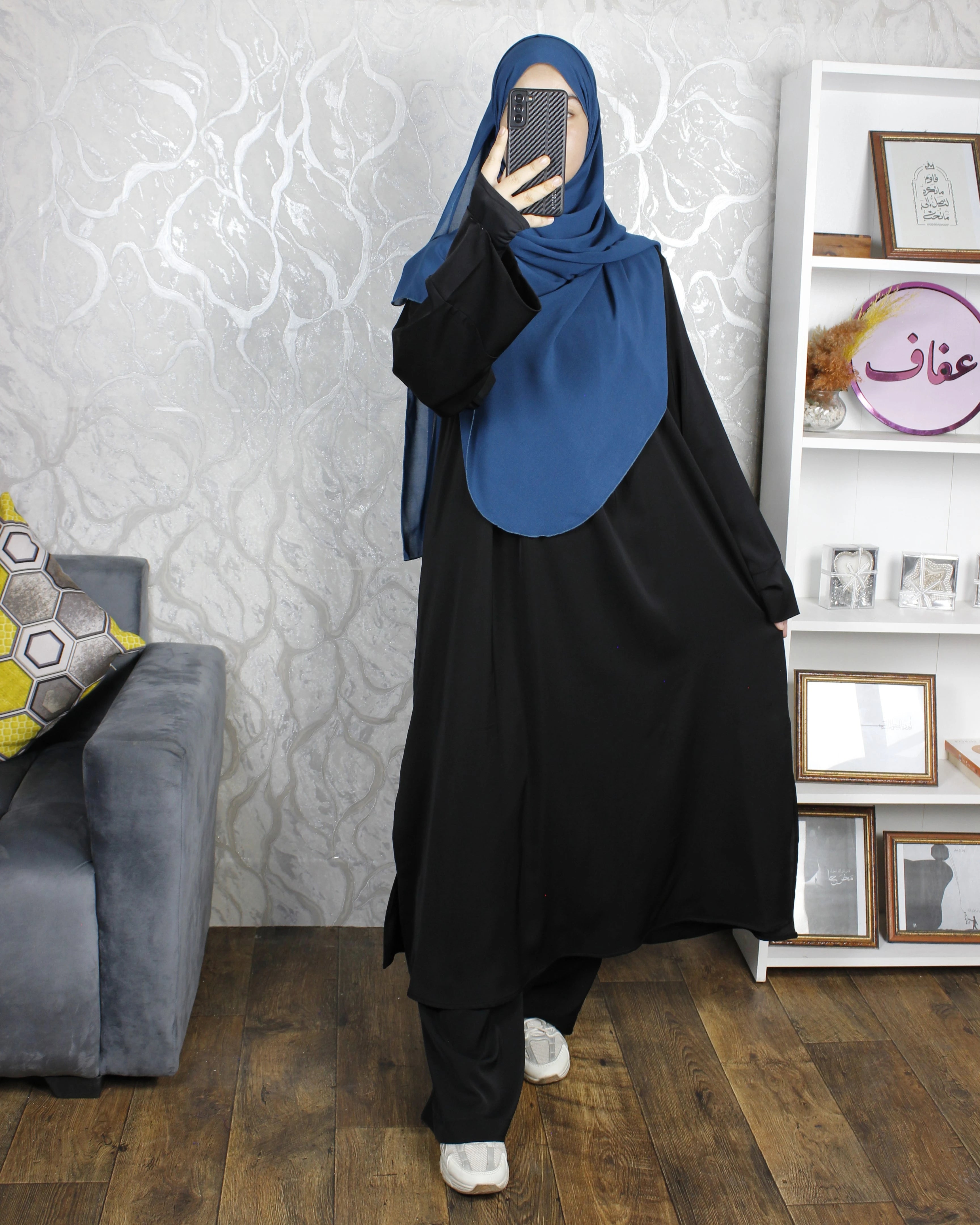 عباية اسليهان -ثوب كريب ممتاز