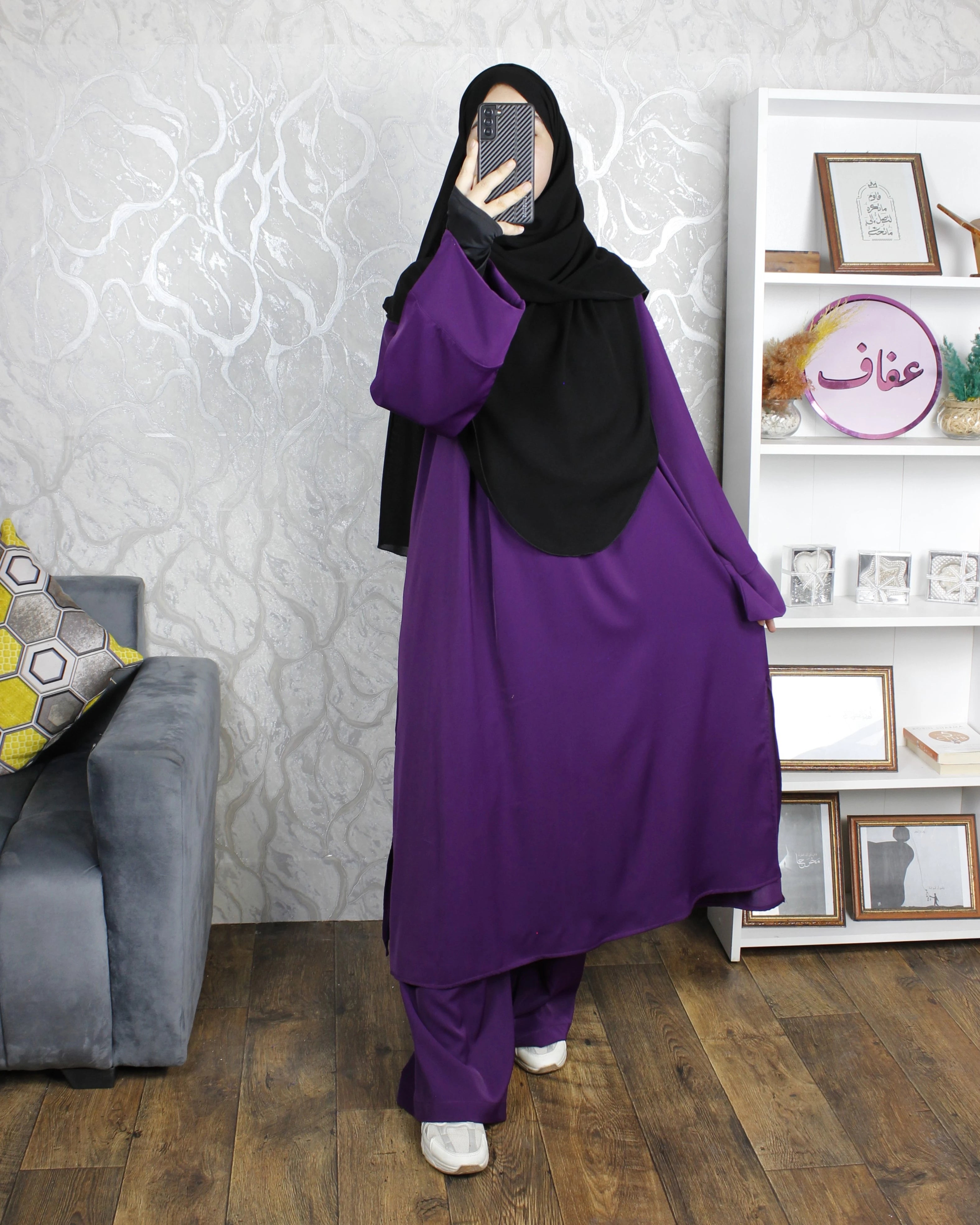 عباية اسليهان -ثوب كريب ممتاز