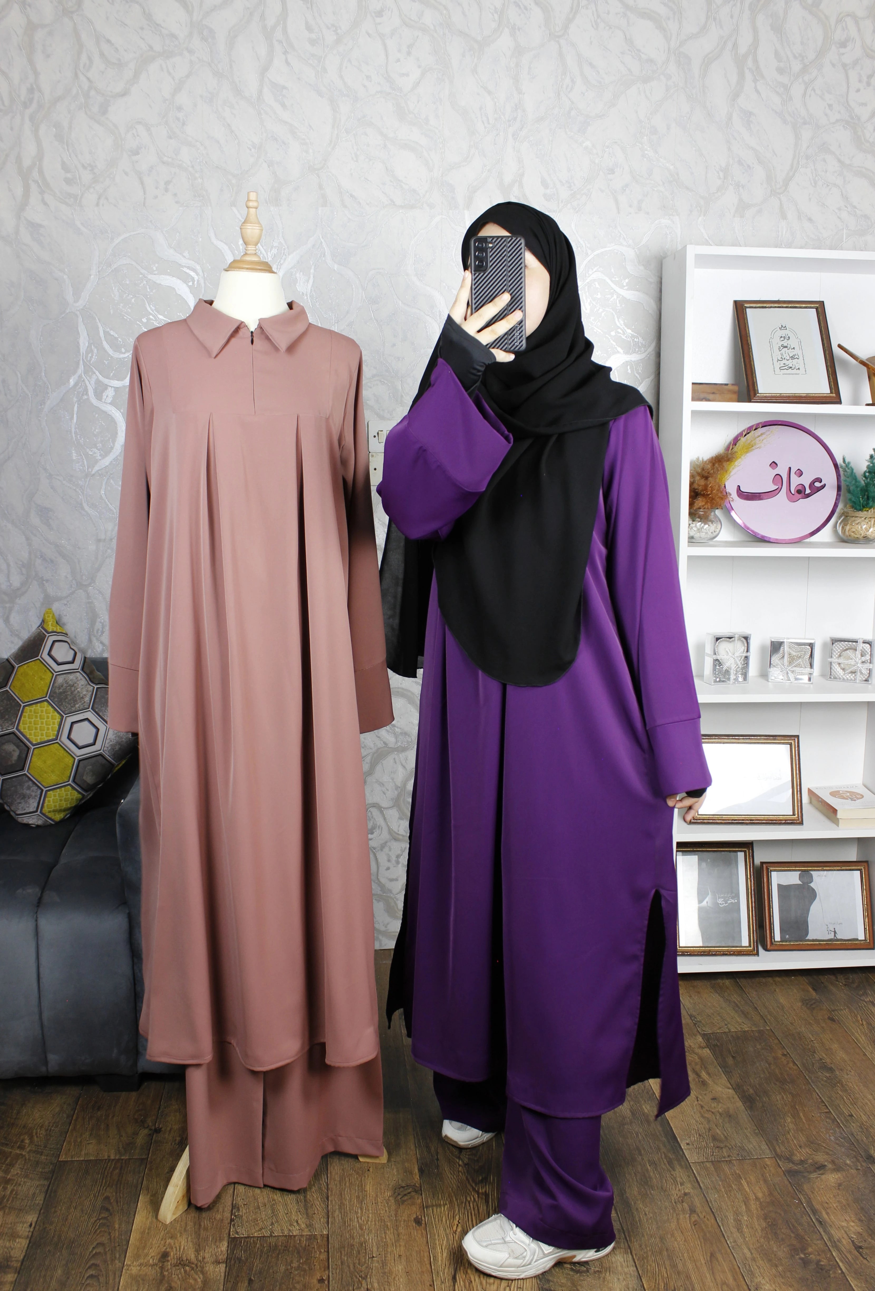 عباية اسليهان -ثوب كريب ممتاز