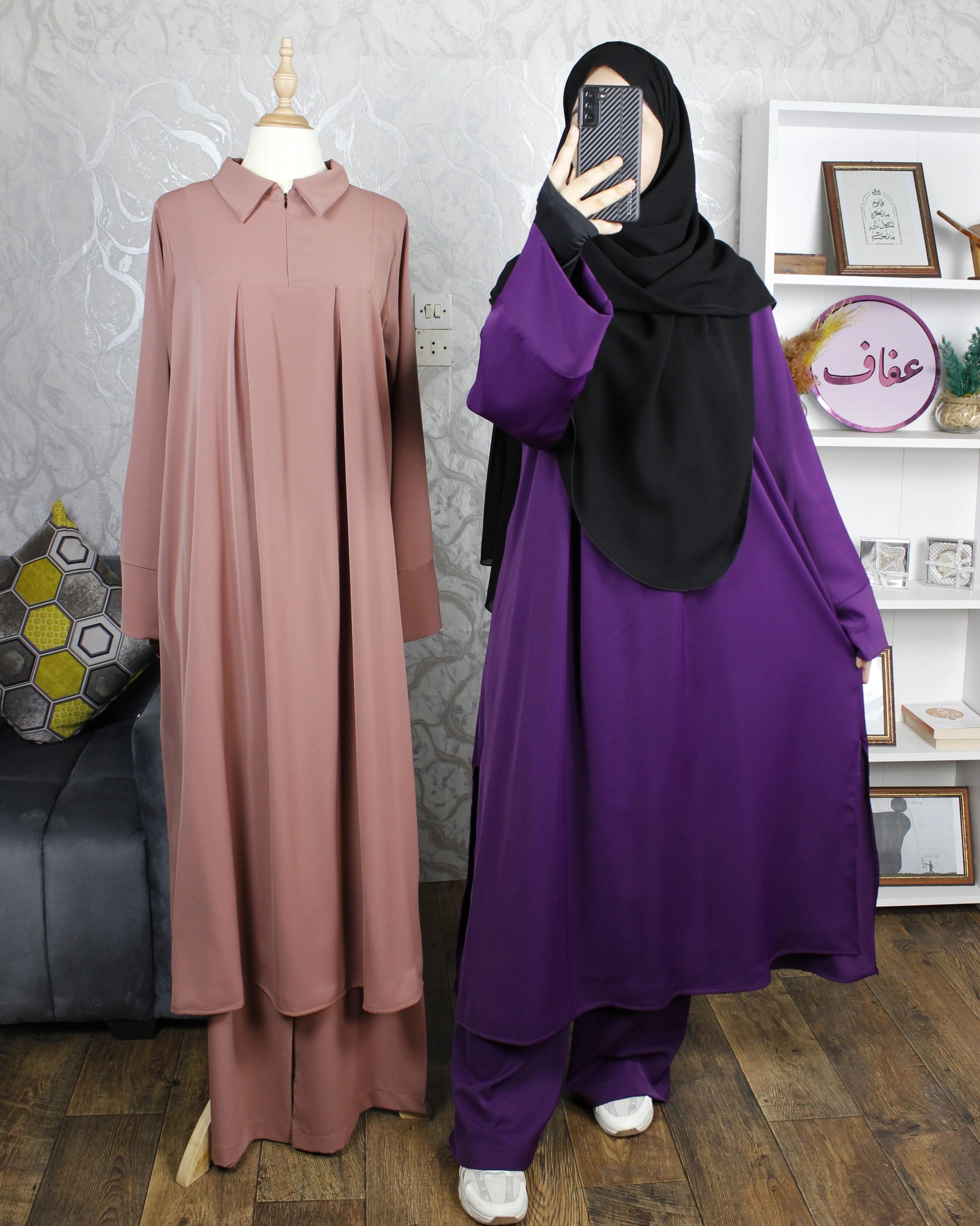 عباية اسليهان -ثوب كريب ممتاز