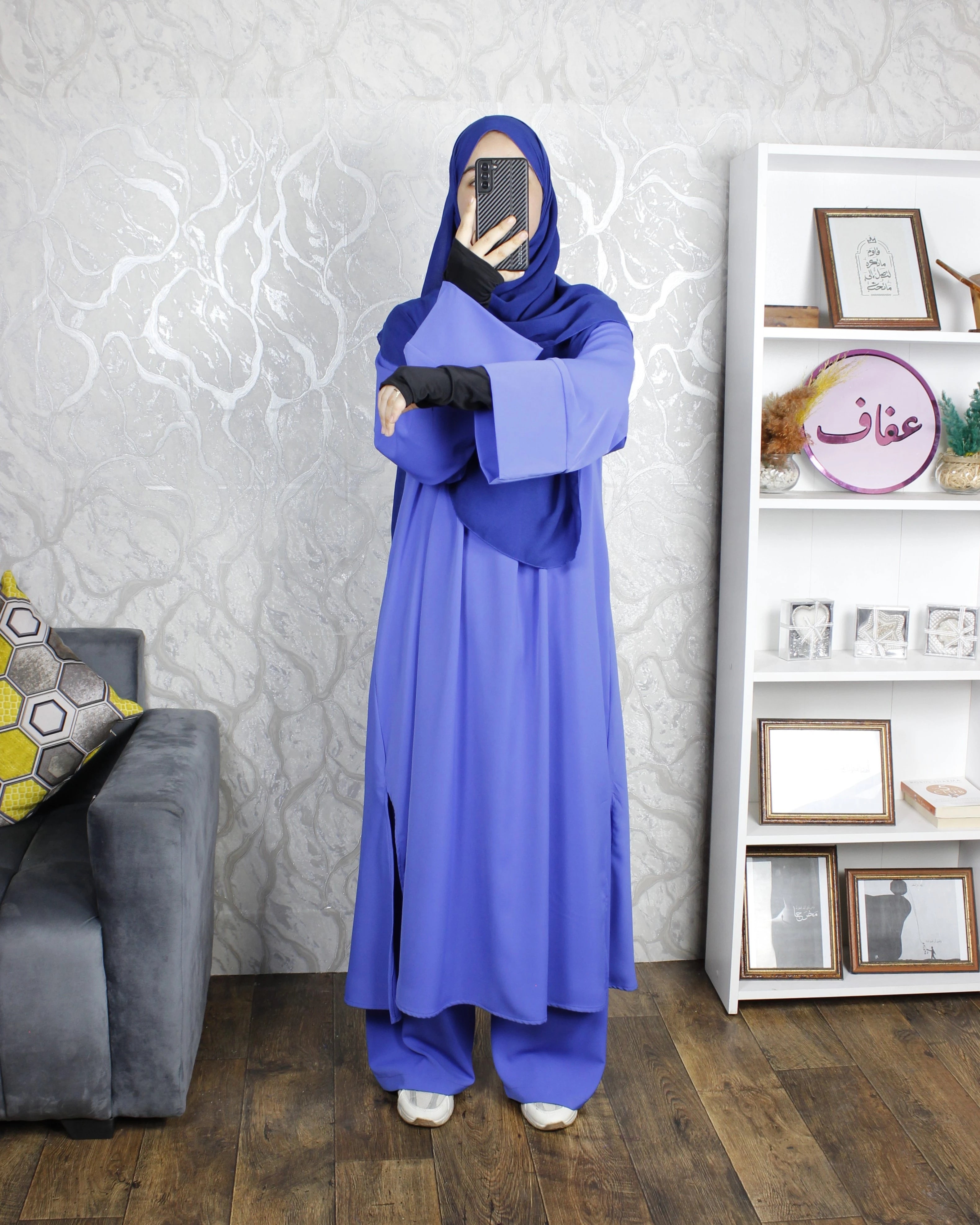 عباية اسليهان -ثوب كريب ممتاز