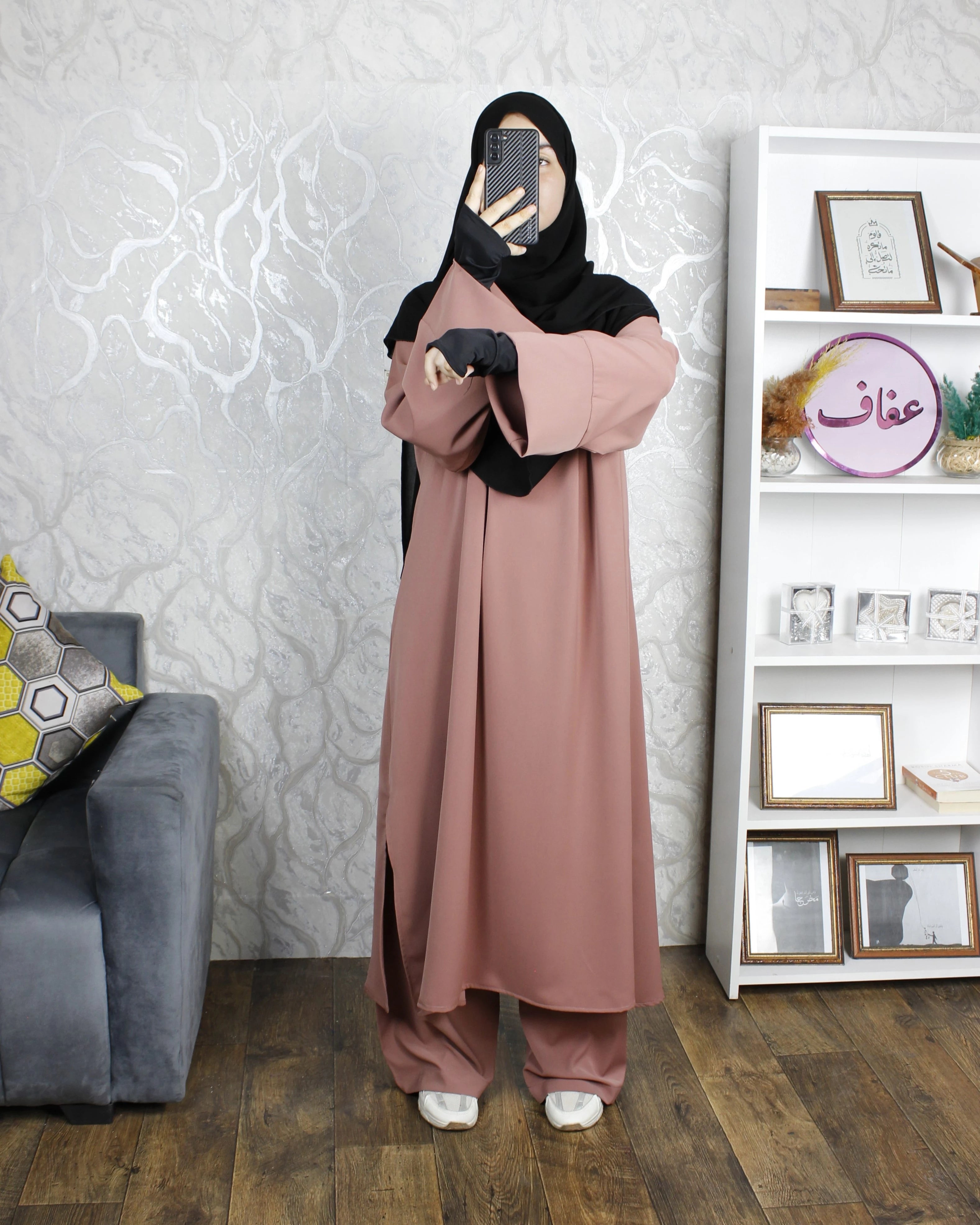 عباية اسليهان -ثوب كريب ممتاز