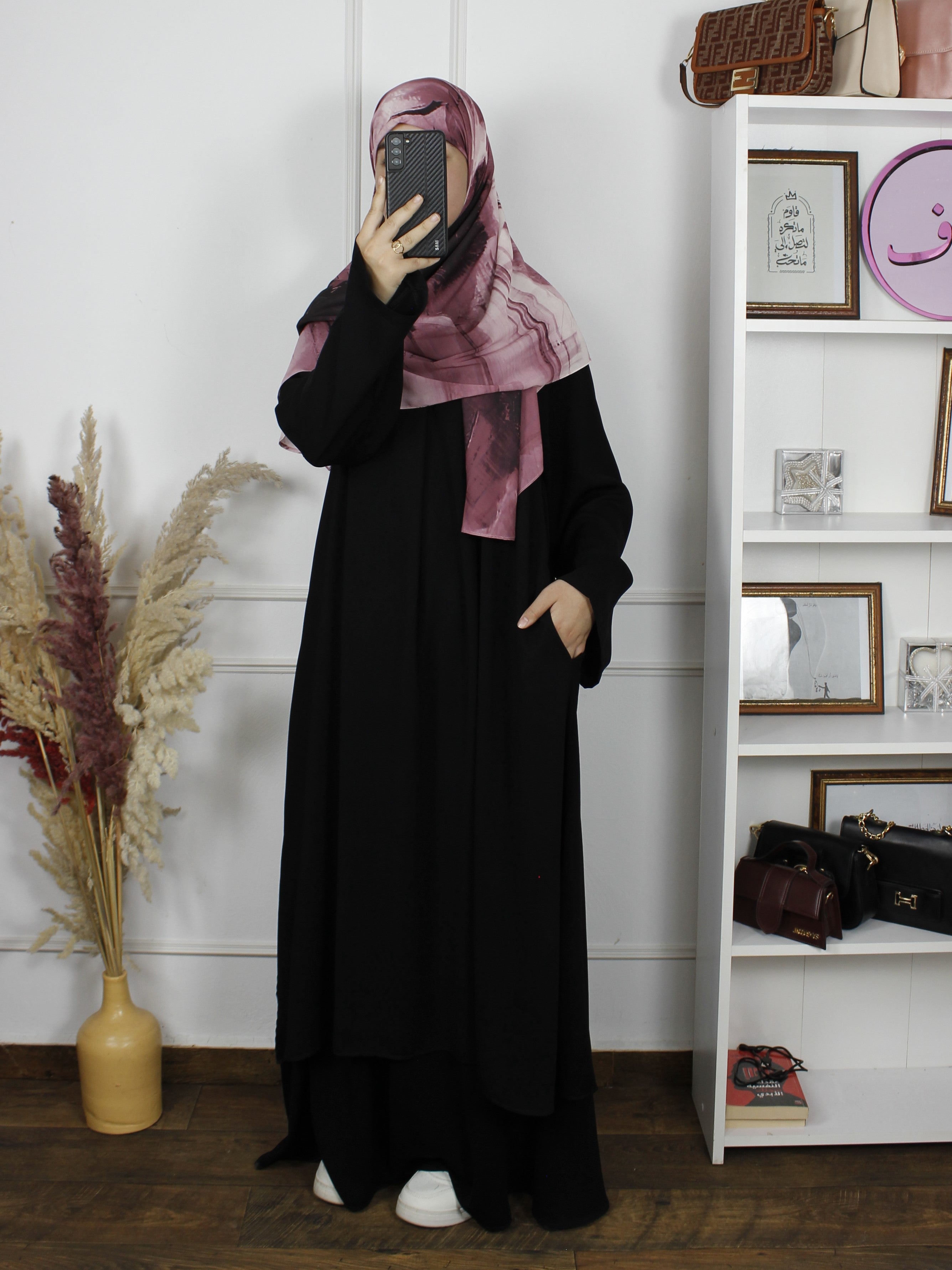 طقم أريج المريح – قطعتان للأناقة والراحة  - تونيك طويل و تنورة