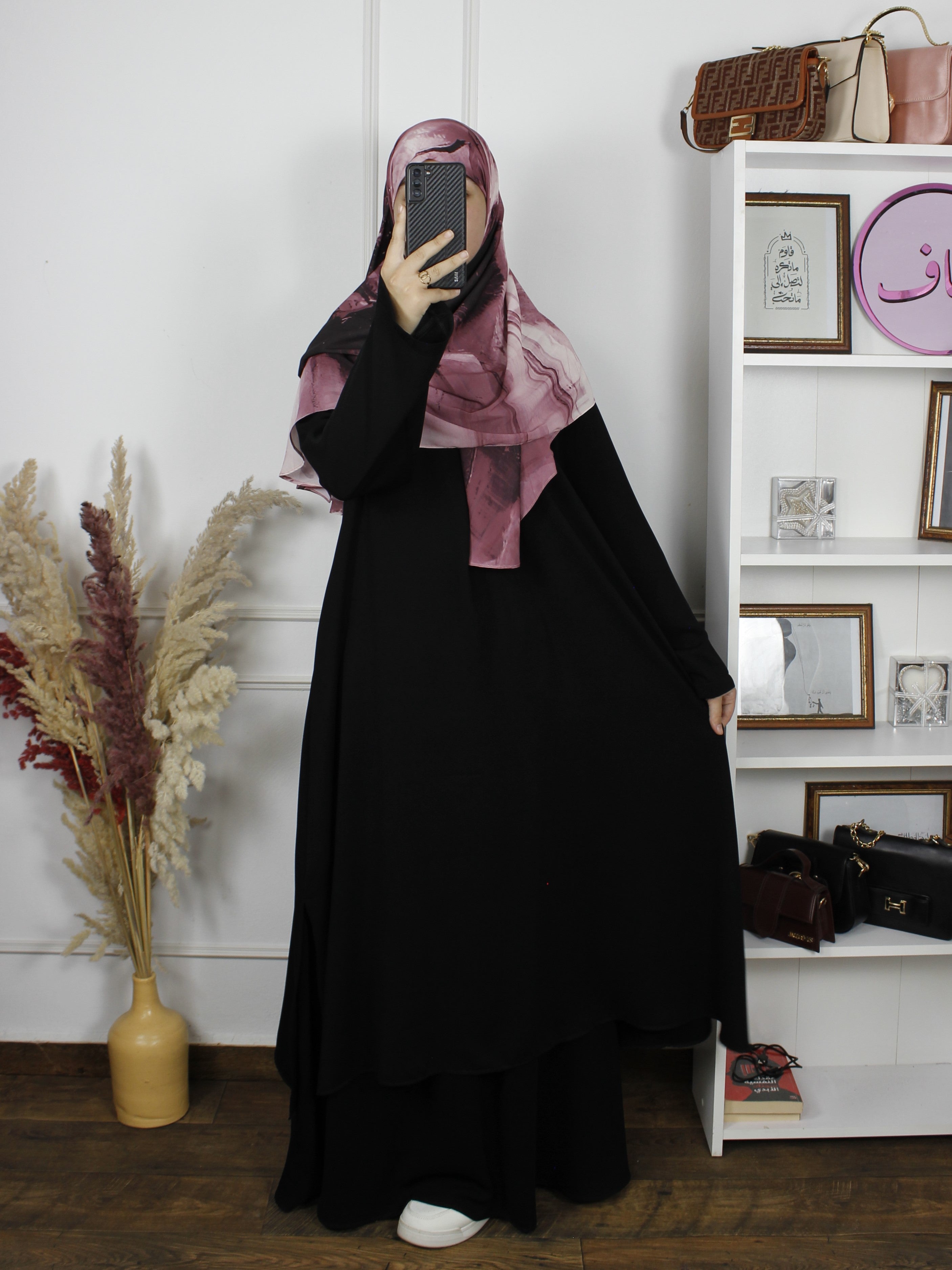 طقم أريج المريح – قطعتان للأناقة والراحة  - تونيك طويل و تنورة
