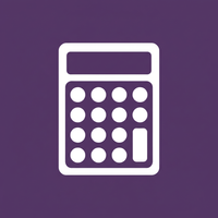 white calculator icon with purple background